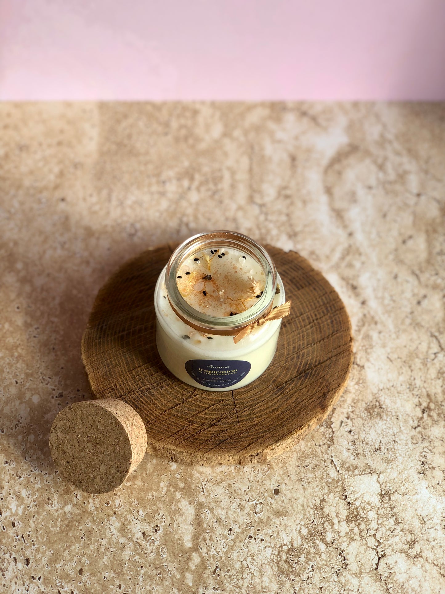 BOUGIE À VŒUX - Inspiration & Rayonnement - Macaron vanille