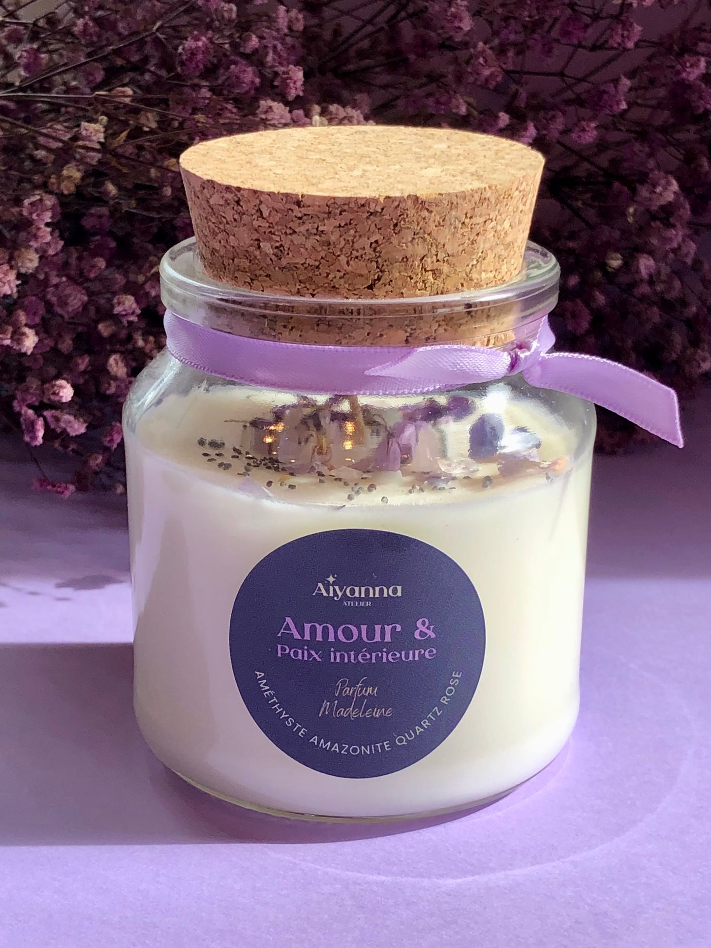 BOUGIE À VŒUX - Paix intérieure & Amour - Madeleine
