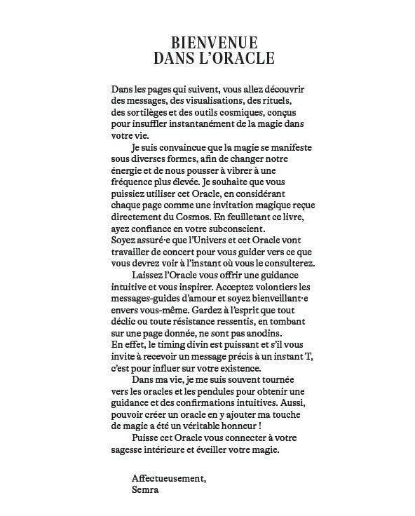 LIVRE ORACLE INSTANT MAGIQUE