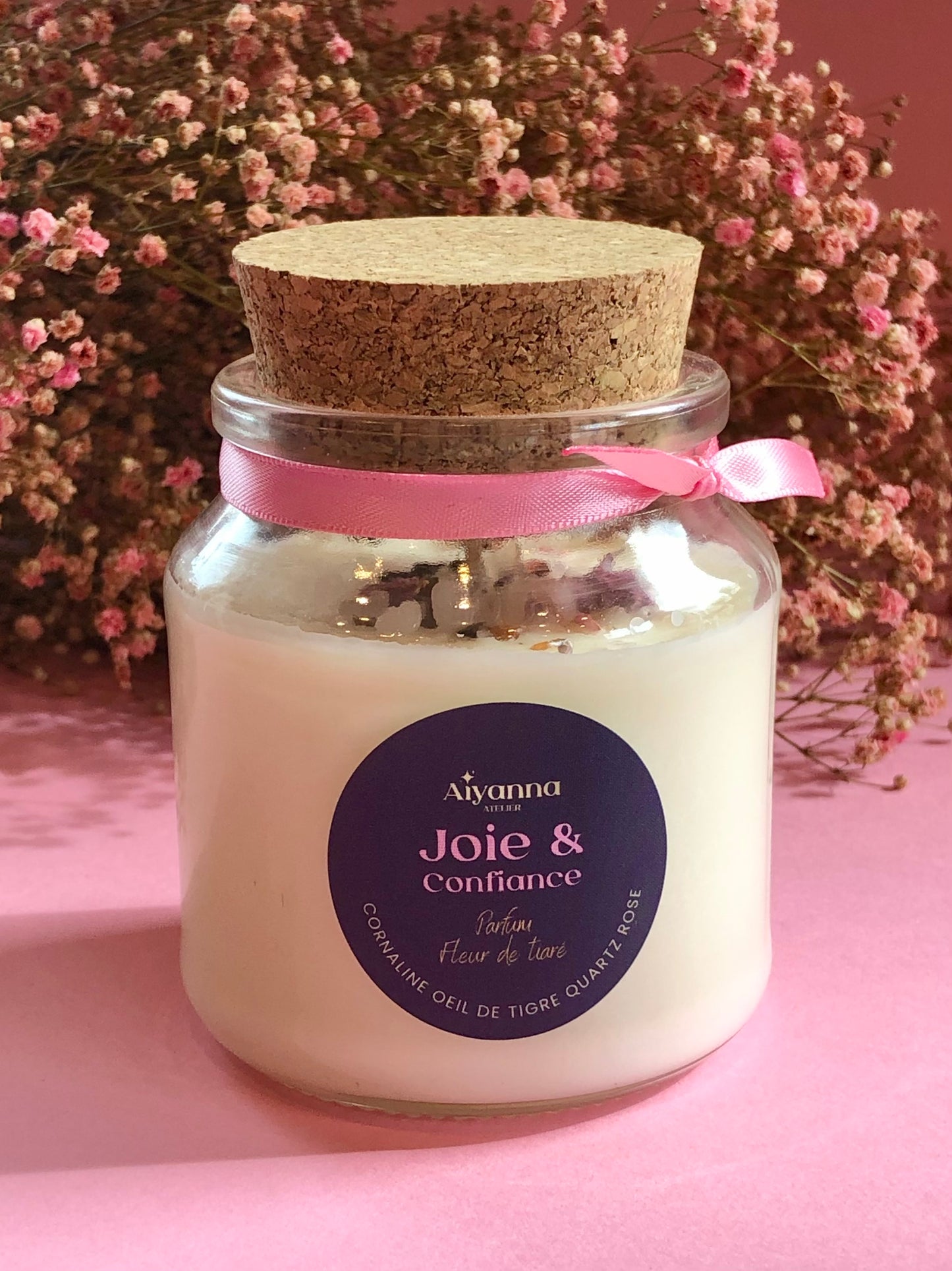BOUGIE À VŒUX - Joie & Confiance - Fleur de tiaré
