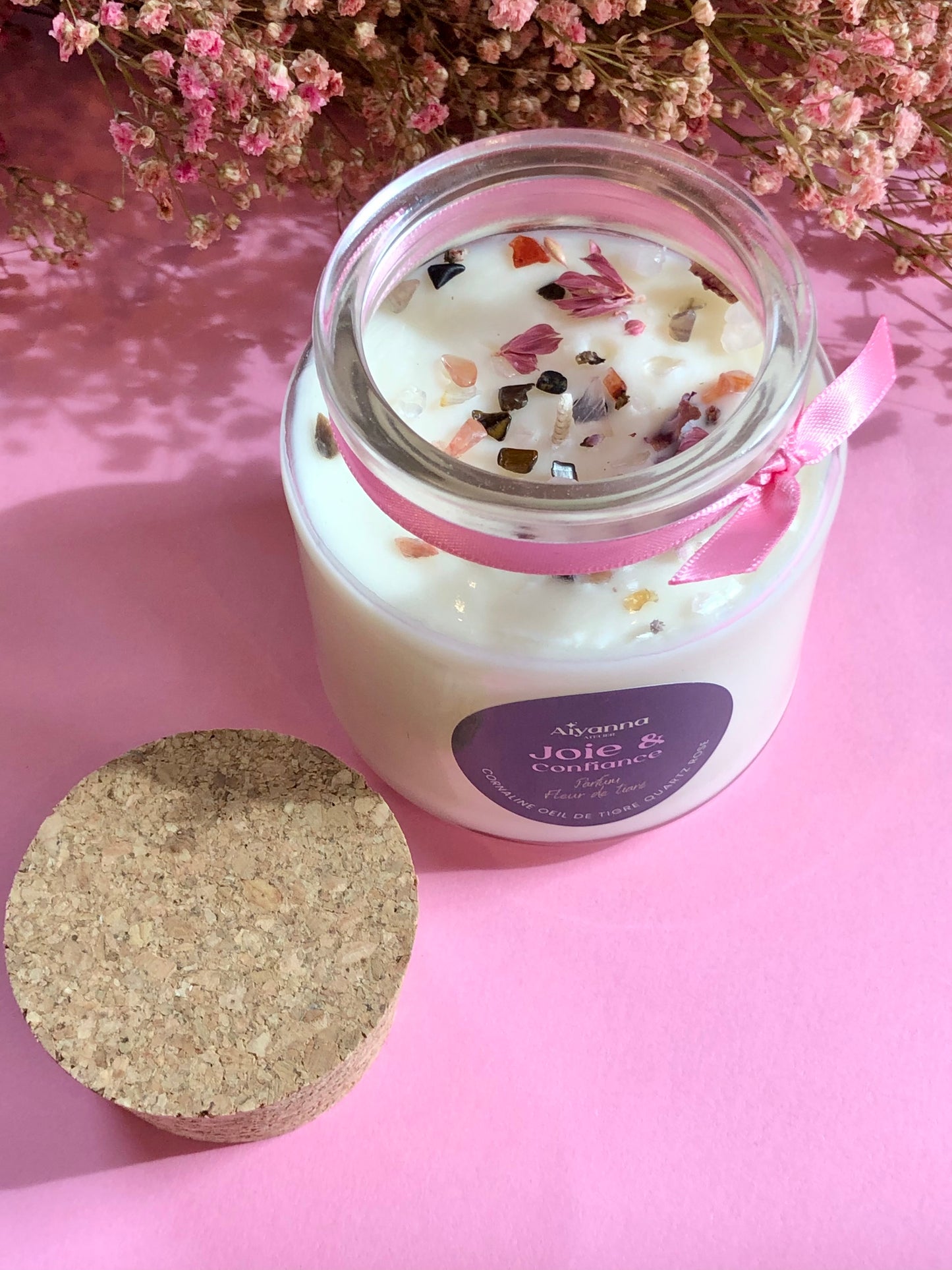BOUGIE À VŒUX - Joie & Confiance - Fleur de tiaré
