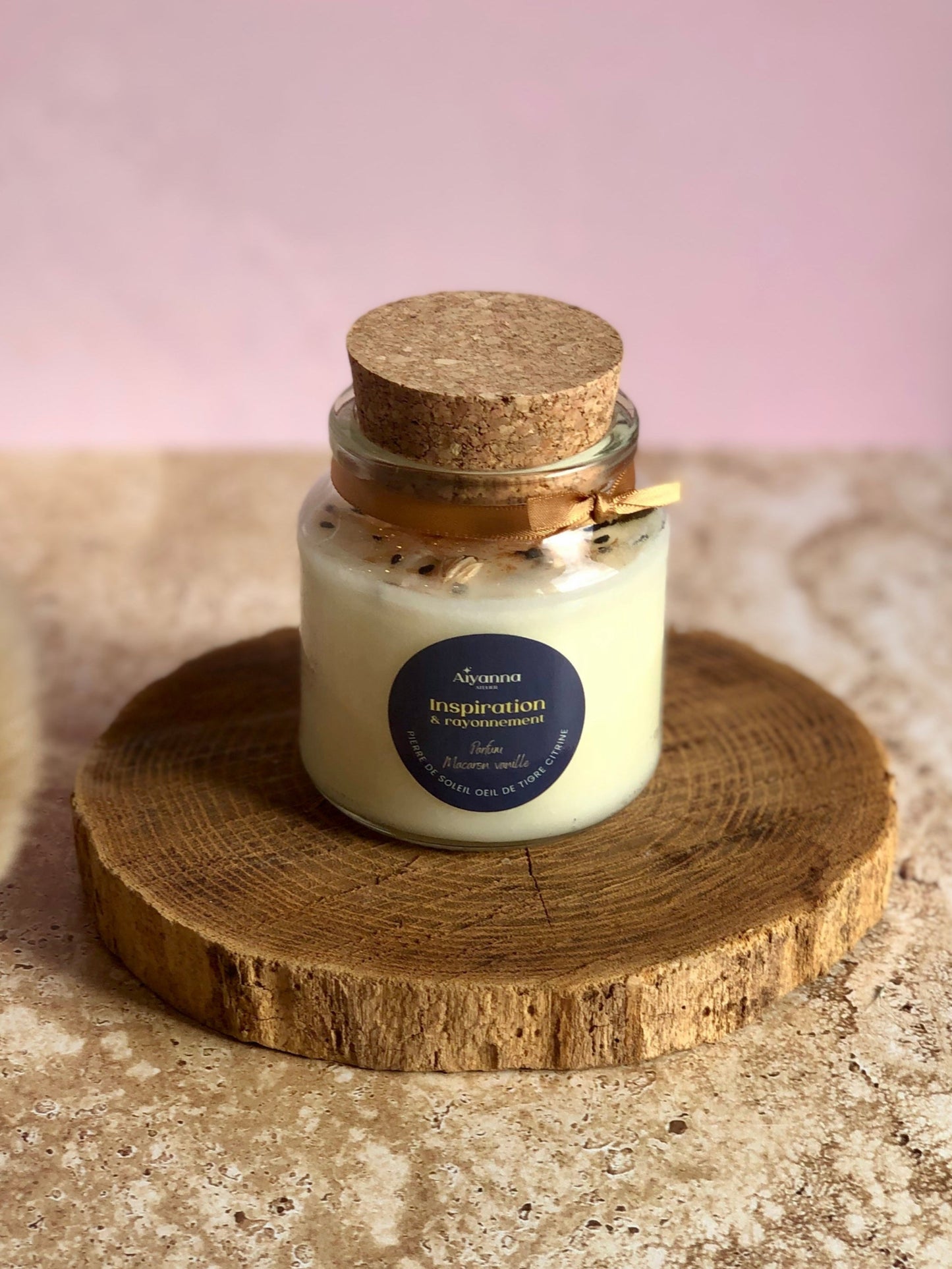 BOUGIE À VŒUX - Inspiration & Rayonnement - Macaron vanille