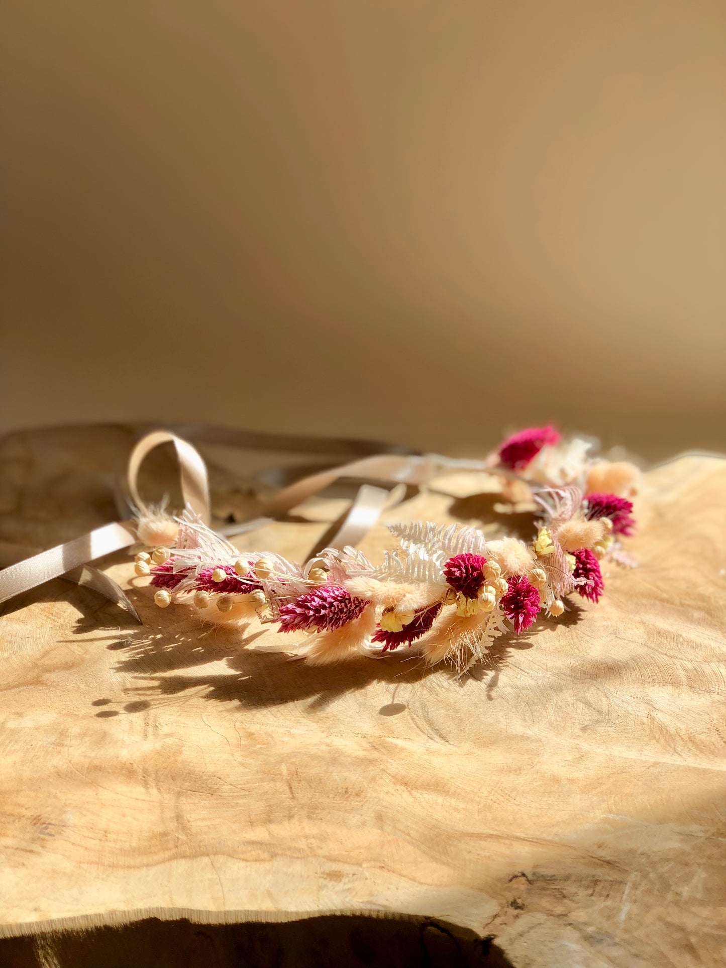 COURONNE SOLEIL - Couronne de tête en fleurs intemporelles