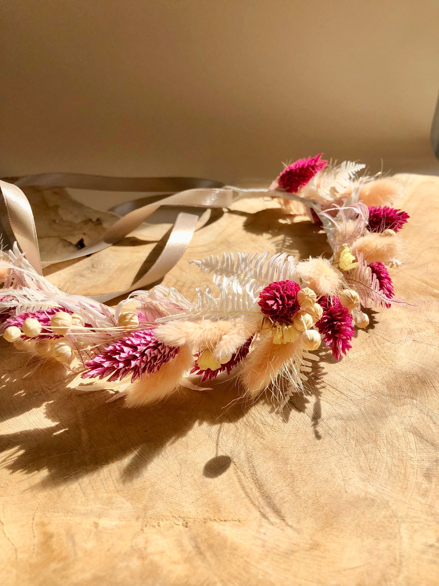 COURONNE SOLEIL - Couronne de tête en fleurs intemporelles
